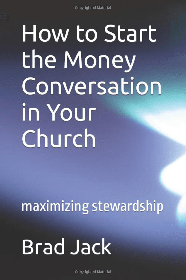 Blue book cover that says How To start the Money Conversation by Brad Jack